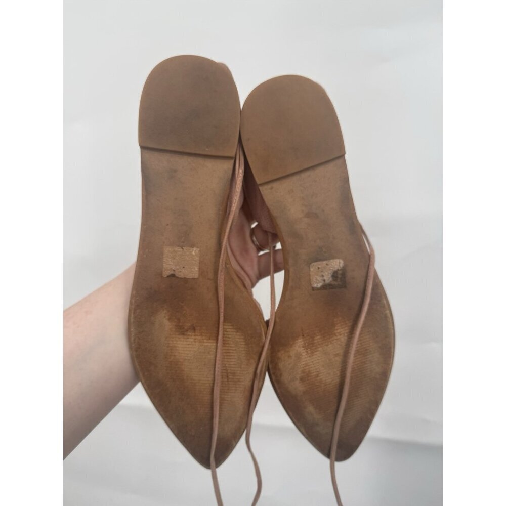 Madewell Arielle D'Orsay Pointed Toe Suede Ankle Wrap Flat in Pink Size 9 - Picture 6 of 9
